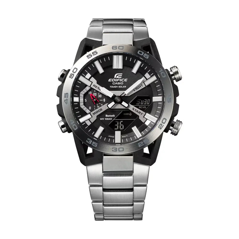 Casio Edifice Smartphone Link ECB-2000D-1ADF Black Dial Stainless Steel Men's Watch detail view