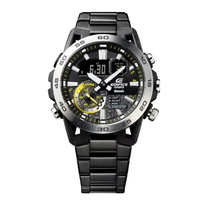 Casio Edifice Smartphone Link ECB-40DC-1ADF Black Dial Stainless Steel Men's Watch detail view