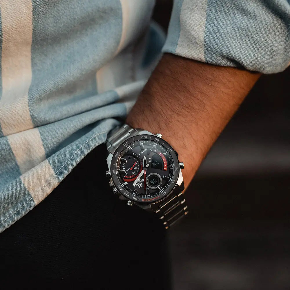 Casio Edifice Smartphone Link ECB-900DB-1ADR Black Dial 48mm Stainless Steel Men's Watch