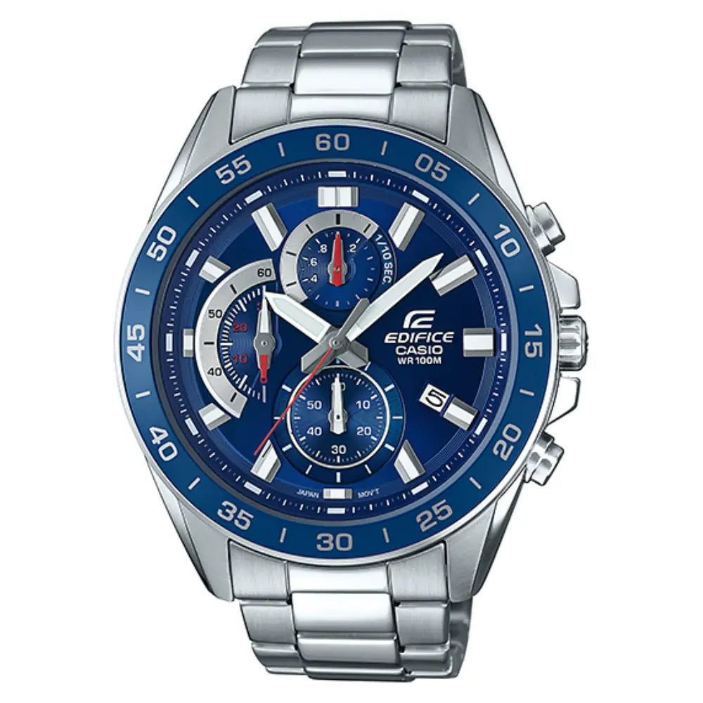 Casio Edifice Standard Chronograph EFV-550D-2AVUDF Blue Dial Stainless Steel Men's Watch