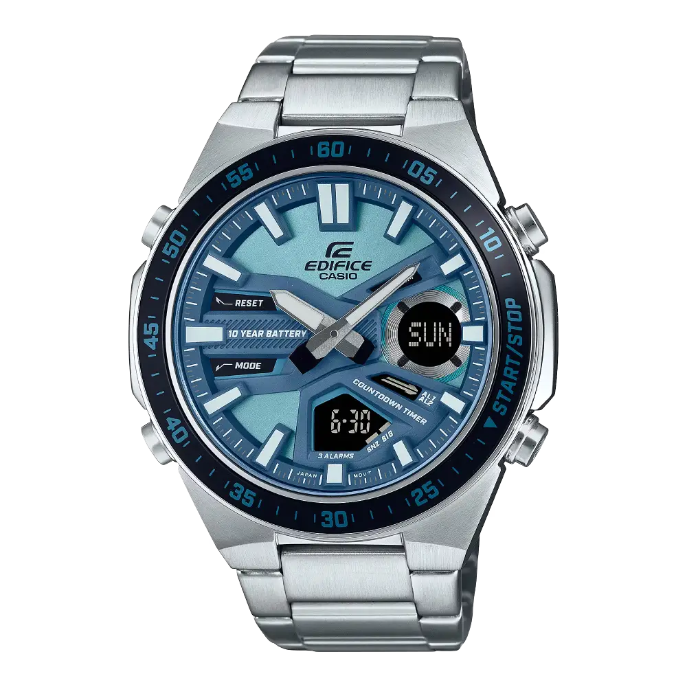 Casio Edifice Standard Chronograph EFV-C110D-2BDF Blue Dial Stainless Steel Men's Watch