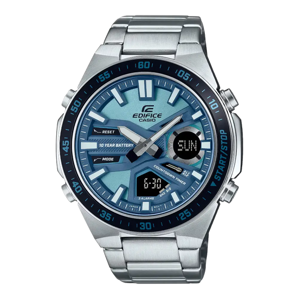 Casio Edifice Standard Chronograph EFV-C110D-2BDF Blue Dial Stainless Steel Men's Watch