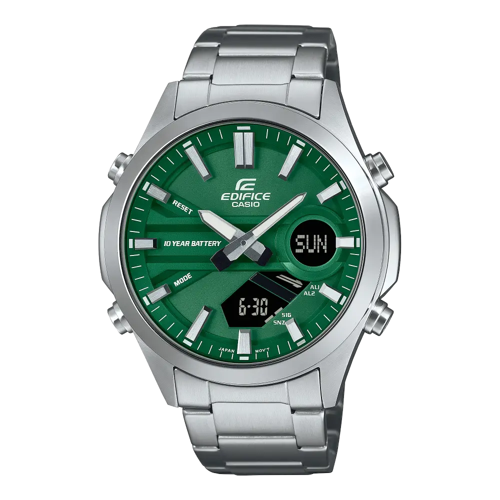 Casio Edifice Standard Analog-Digital EFV-C120D-3ADF Green Dial 45.5mm Stainless Steel Men's Watch