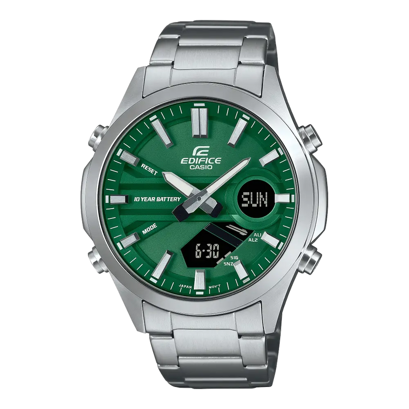 Casio Edifice Standard Analog-Digital EFV-C120D-3ADF Green Dial 45.5mm Stainless Steel Men's Watch