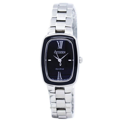 Citizen Eco-Drive EM0007-51E Elegance Black Dial 26mm Stainless Steel Women's Watch