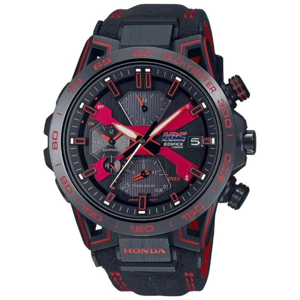 Casio Edifice EQB-2000HR-1ADR Honda Racing 48mm Leather Strap Men's Watch