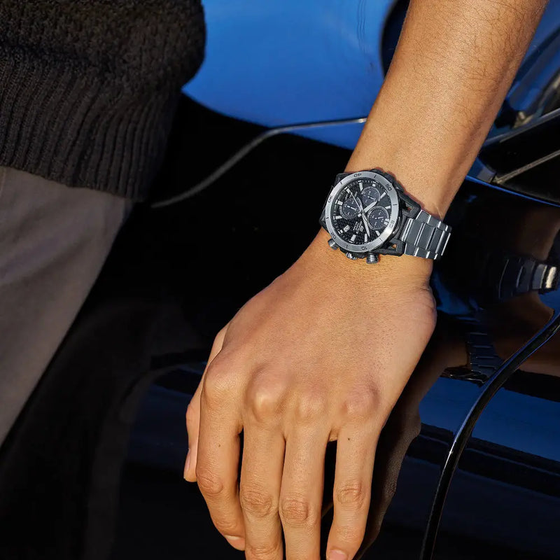 Casio Edifice Sospensione Chronograph EQS-960D-1AVUDF Black Dial Stainless Steel Men's Watch detail view