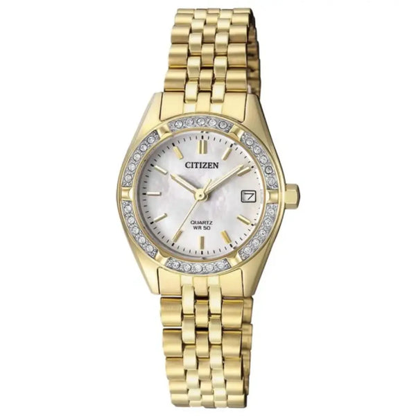 Citizen Quartz EU6062-50D Mother-of-Pearl Dial Gold-Tone 26mm Stainless Steel Women's Watch