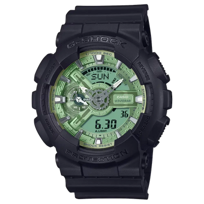 Casio G-Shock Analog Digital GA-110CD-1A3DR Green Dial Resin Men's Watch
