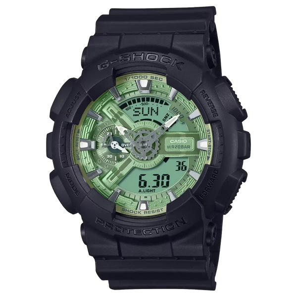 Casio G-Shock Analog Digital GA-110CD-1A3DR Green Dial Resin Men's Watch