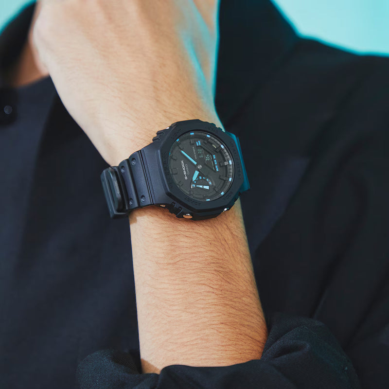 Casio G-Shock GA-2100-1A2DR Black Dial Resin Men's Watch detail view