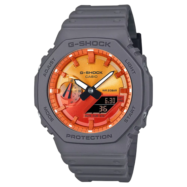 Casio G-Shock GA-2100FL-8ADR Orange Dial Resin Men's Watch