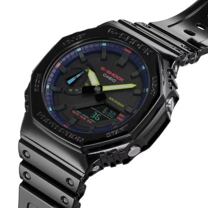 Casio G-Shock Virtual Rainbow RGB GA-2100RGB-1ADR Black Dial Resin Men's Watch