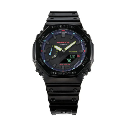 Casio G-Shock Virtual Rainbow RGB GA-2100RGB-1ADR Black Dial Resin Men's Watch