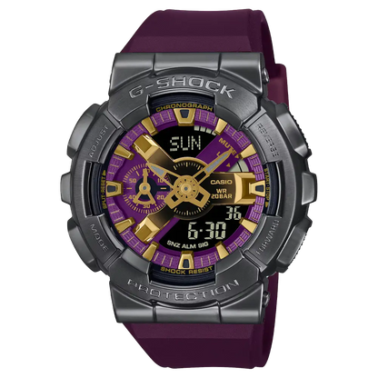 Casio G-Shock Analog Digital GM-110CL-6ADR Purple Dial Stainless Steel Men's Watch
