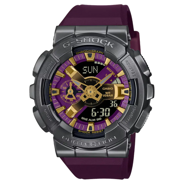 Casio G-Shock Analog Digital GM-110CL-6ADR Purple Dial Stainless Steel Men's Watch