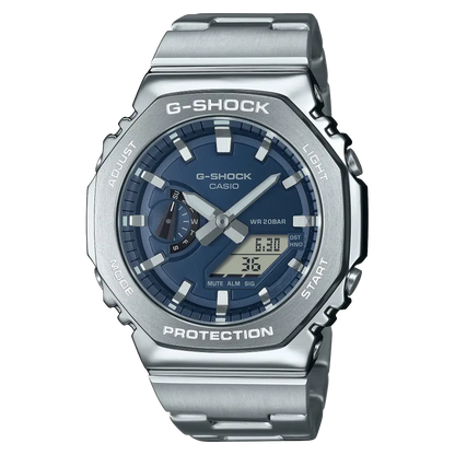 Casio G-Shock G-Steel GM-2110D-2BDR Blue Dial Stainless Steel Men's Watch