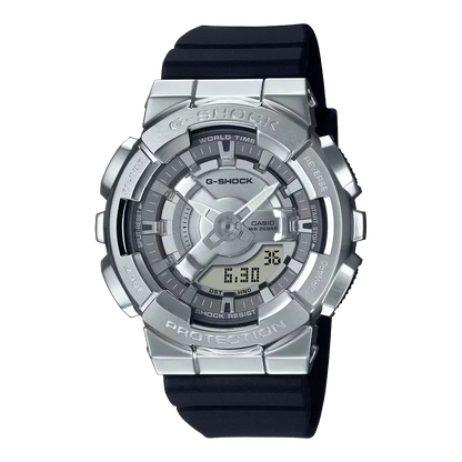 Casio G-Shock Analog Digital GM-S110-1ADR Silver Dial Stainless Steel Women's Watch