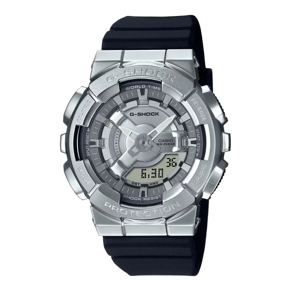 Casio G-Shock Analog Digital GM-S110-1ADR Silver Dial Stainless Steel Women's Watch