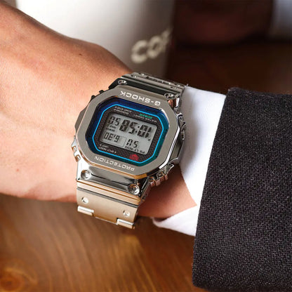 Casio G-Shock Metal GMW-B5000PC-1DR Blue Dial Stainless Steel Men's Watch