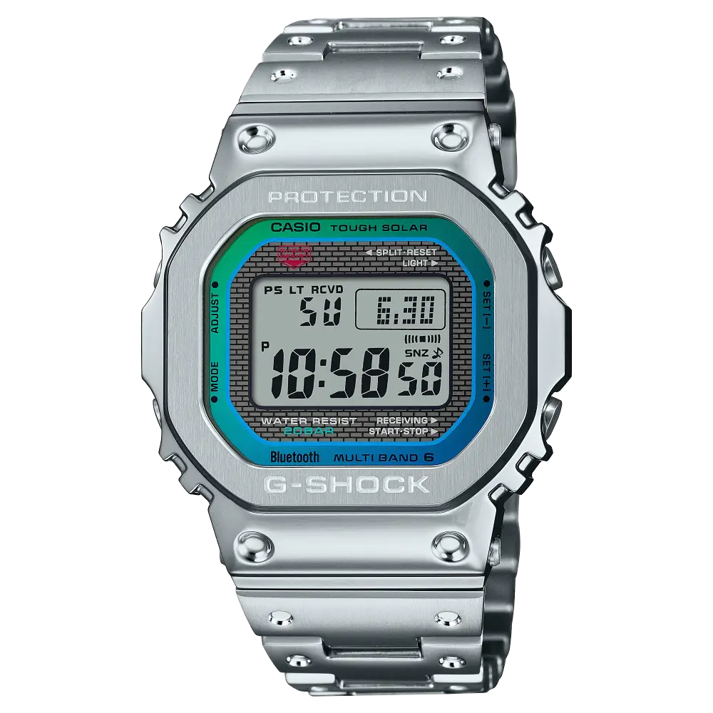 Casio G-Shock Metal GMW-B5000PC-1DR Blue Dial Stainless Steel Men's Watch