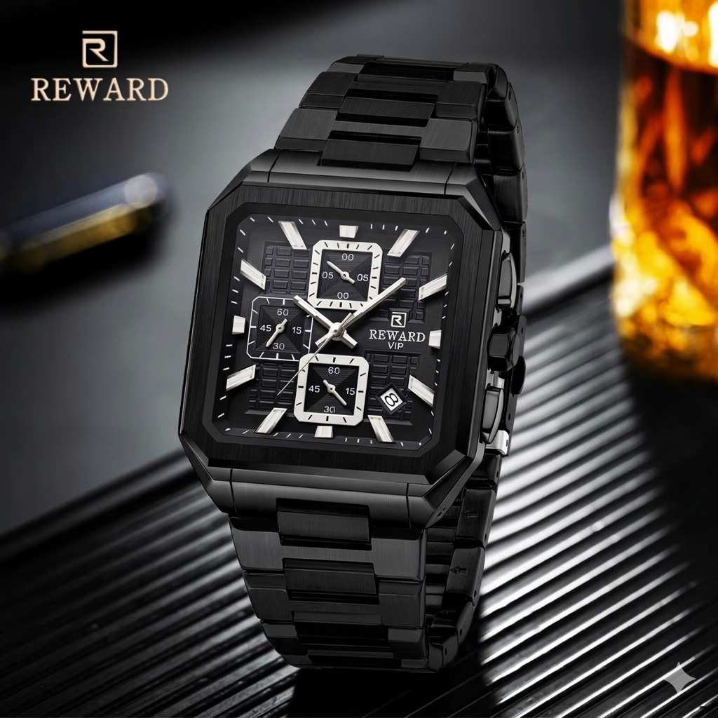 Next-Gen Style – 2026 Men’s Square Watch with Elegant Black Dial