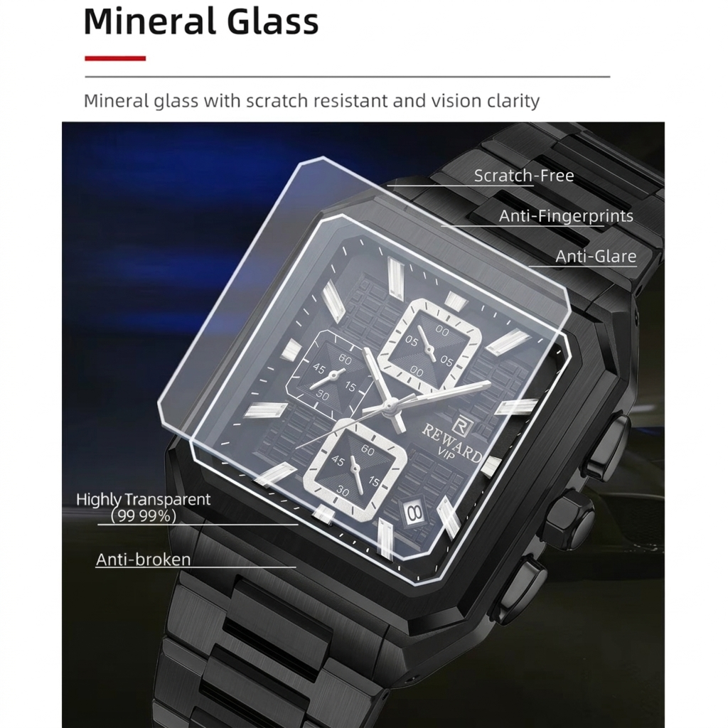 Next-Gen Style – 2026 Men’s Square Watch with Elegant Black Dial