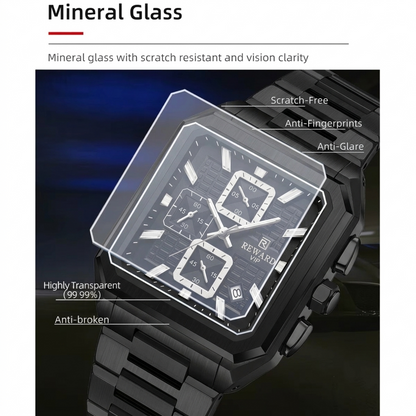 Next-Gen Style – 2026 Men’s Square Watch with Elegant Black Dial