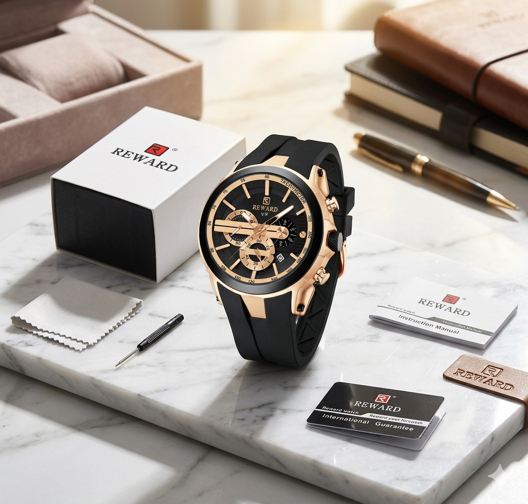 Premium & Trendy Men's Sport Chronograph Watch with Box