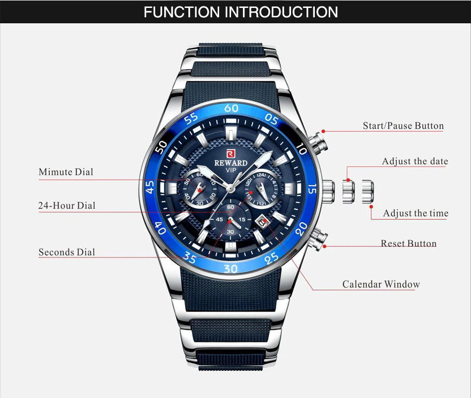 Power on Your Wrist – REWARD Oversized Luxury Sports Watch
