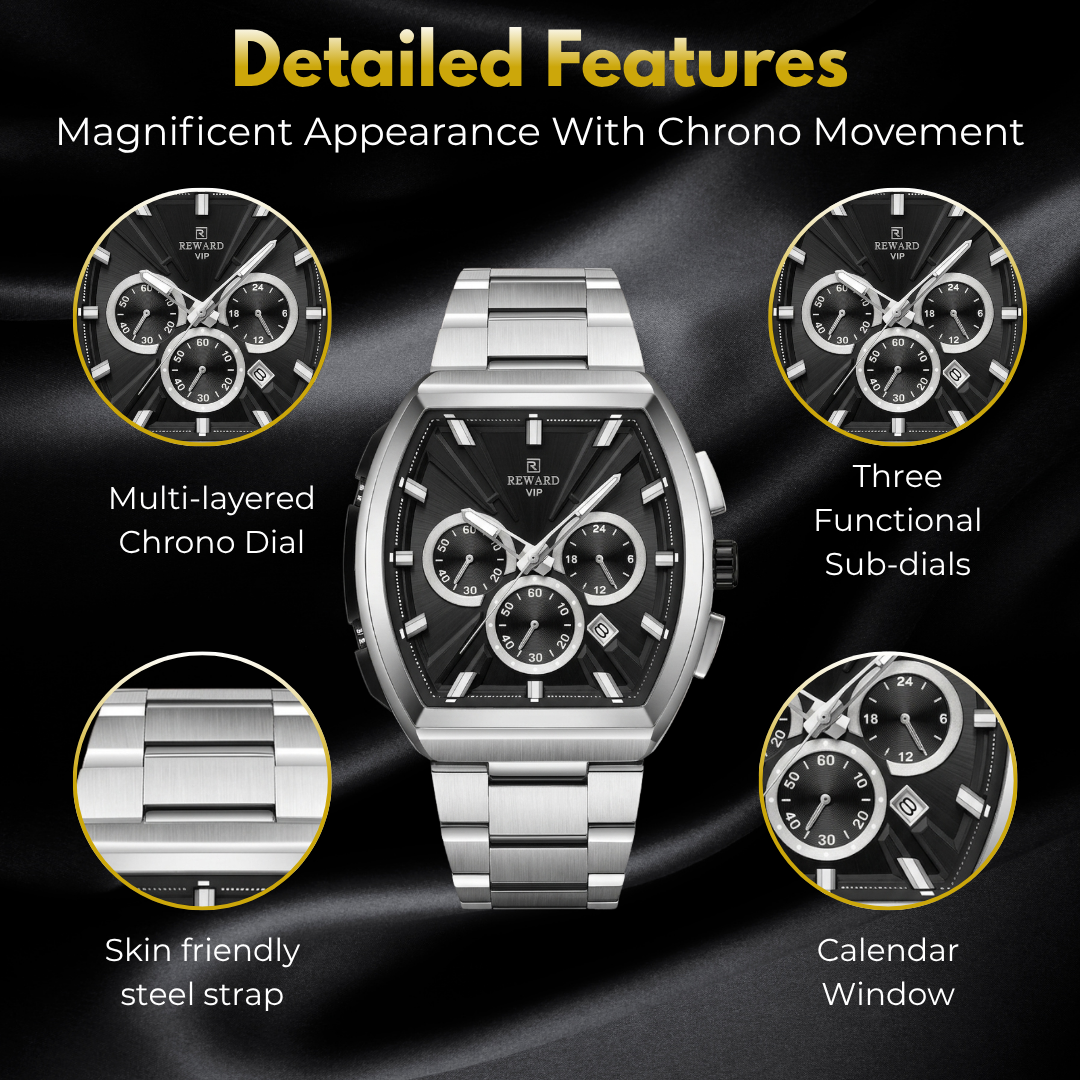Premium & Trendy Men's Luxury Sport Chronograph Watch with Box - Perfect For Gifts