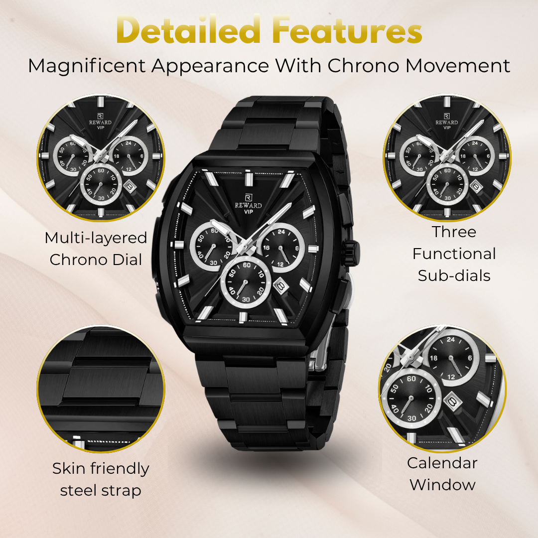 Premium & Trendy Men's Luxury Sport Chronograph Watch with Box - Perfect For Gifts