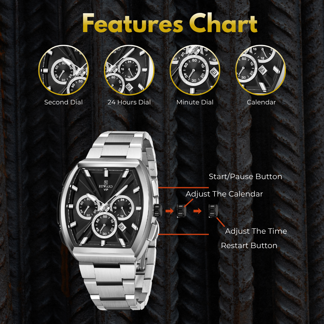 Premium & Trendy Men's Luxury Sport Chronograph Watch with Box - Perfect For Gifts