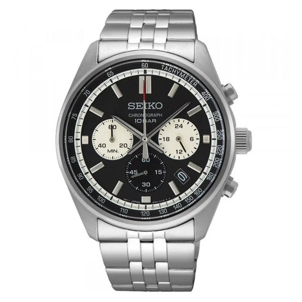 Seiko 5 SSB429P1 Chronograph Black Dial 41.5mm Stainless Steel Men's Watch