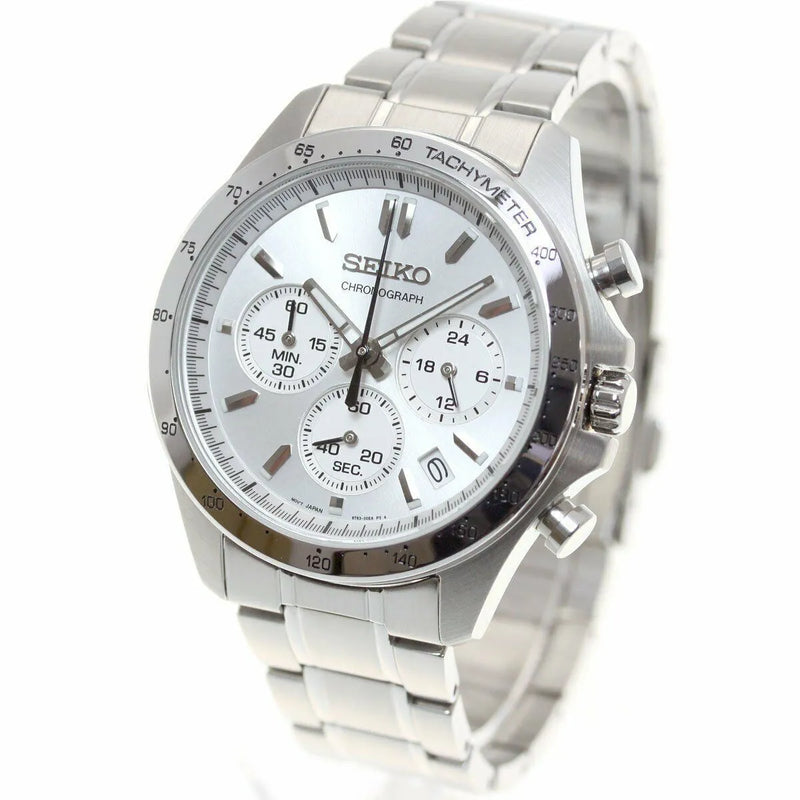 Seiko Spirit SBTR009 Chronograph Silver Dial Stainless Steel Men's Watch detail view