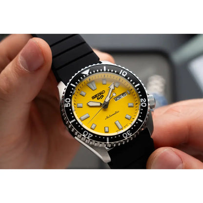 Seiko 5 Sports SKX Series SRPL87 Automatic Yellow Dial 42.5mm Rubber Strap Men's Watch