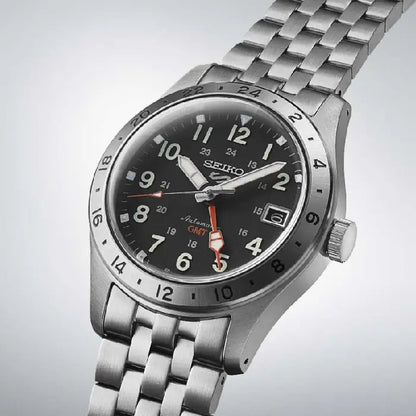 Seiko 5 Sports SSK023K1 Automatic GMT Black Dial 39.4mm Stainless Steel Men's Watch