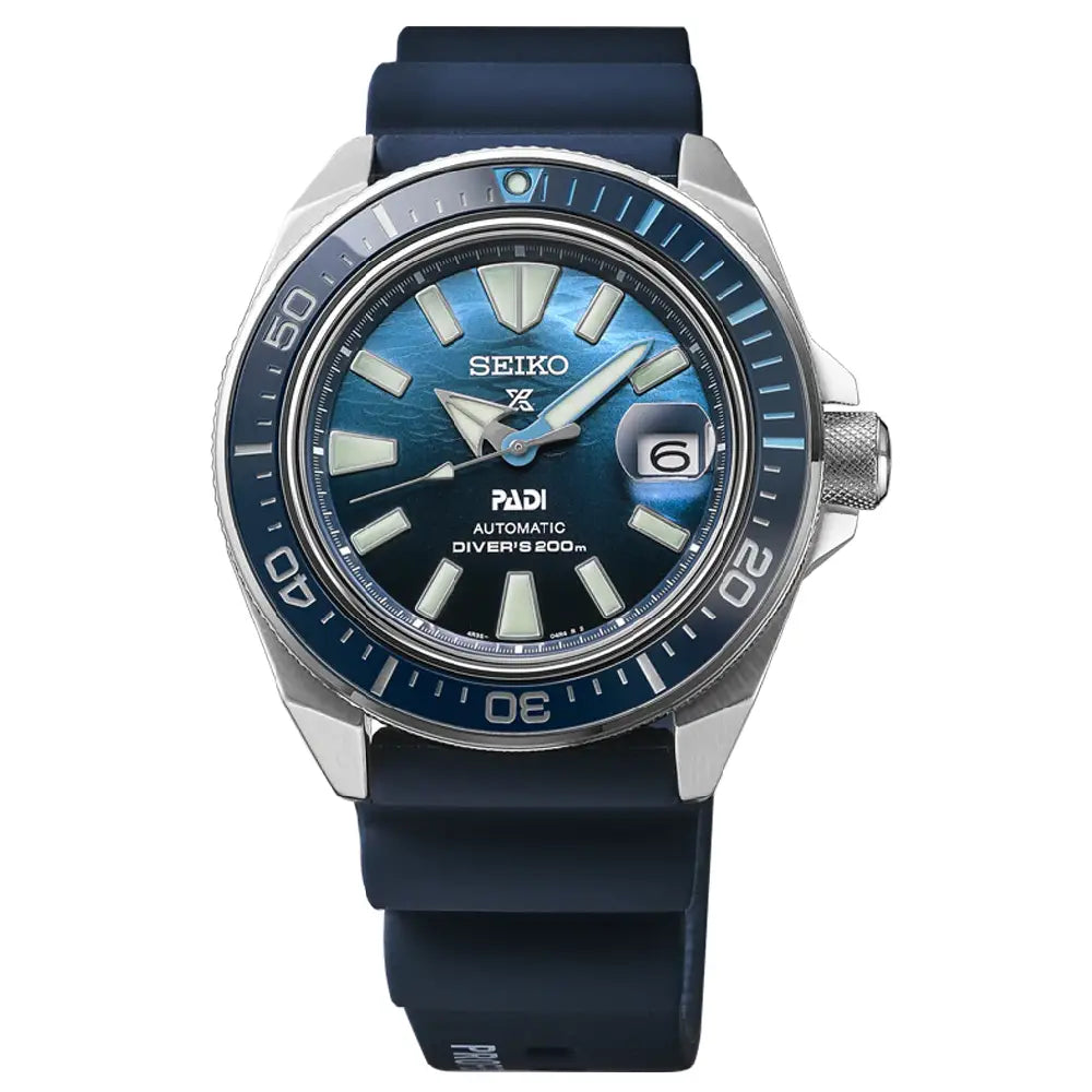 Seiko Prospex "Great Blue" Samurai PADI Special Edition SRPJ93 Blue Dial 43.8mm Silicone Strap Men's Watch