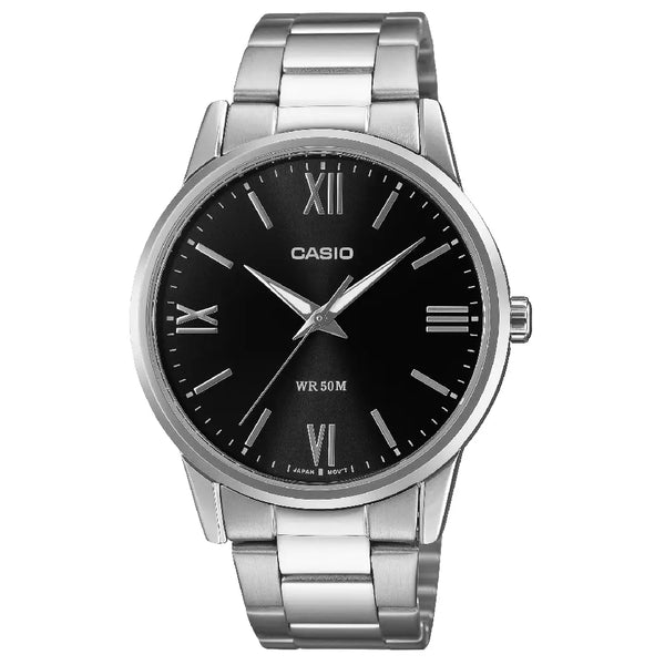 Casio Enticer Classic Analog MTP-1303DD-1A Black Dial Stainless Steel Men's Watch