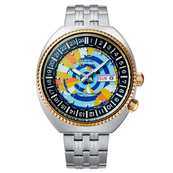 Orient Revival RA-AA0E08Y 75th Anniversary 1500 Limited Edition World Map Diver Multi Colour Dial 43.5mm Stainless Steel Men's Watch