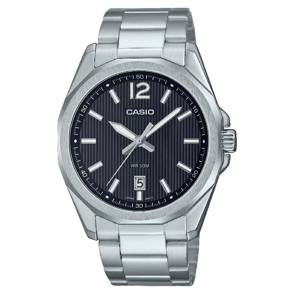 Casio Enticer MTP-E725D-1AVDF Date Analog Black Dial Stainless Steel Men's Watch