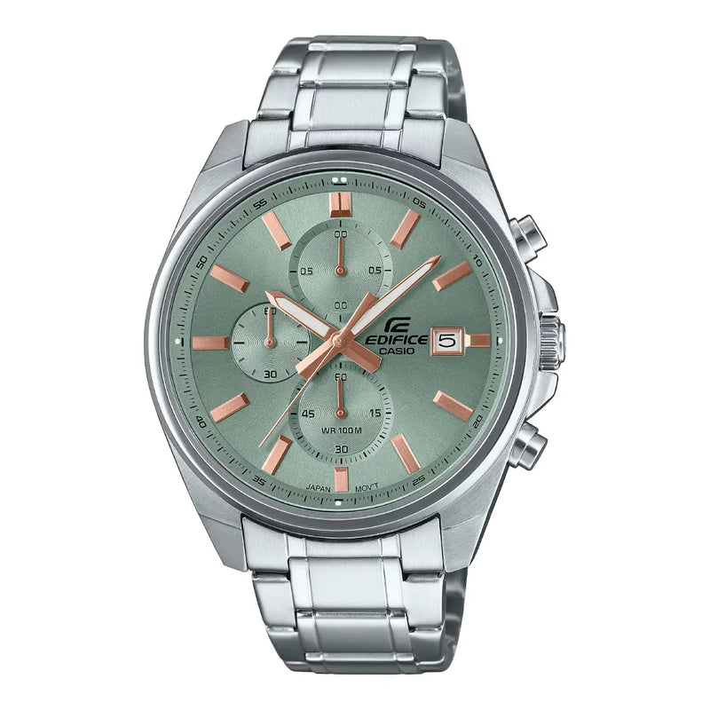 Casio Edifice Chronograph EFV-610DE-3AUDF Green Dial Stainless Steel Men's Watch