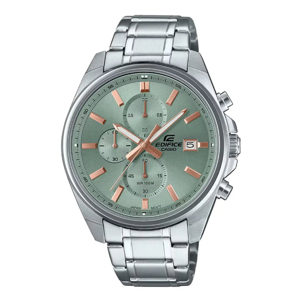 Casio Edifice Chronograph EFV-610DE-3AUDF Green Dial Stainless Steel Men's Watch