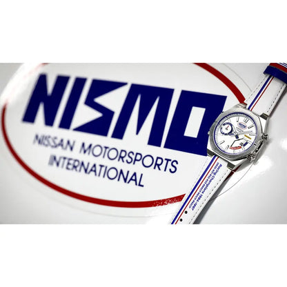 Casio Edifice Limited Edition "NISMO Heritage" ECB-S10NIS-7 Analog-Digital Bluetooth White Dial 43mm Leather Strap Men's Watch