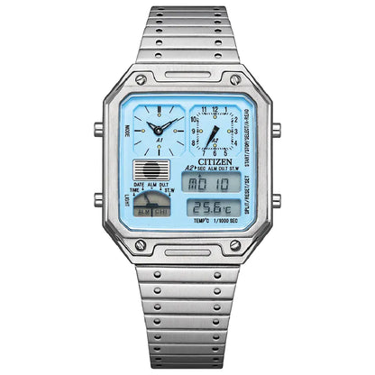 Citizen Record Label Playground Edition JG2120-73L Aqua Blue Dial 33.4mm Stainless Steel Men's Watch