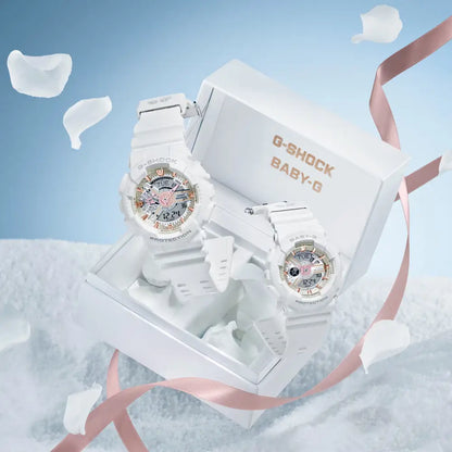 Casio LOV-24A-7A G-Shock Baby-G Lover's Collection Digital Analog White Dial Resin Strap Couples Watch Collection