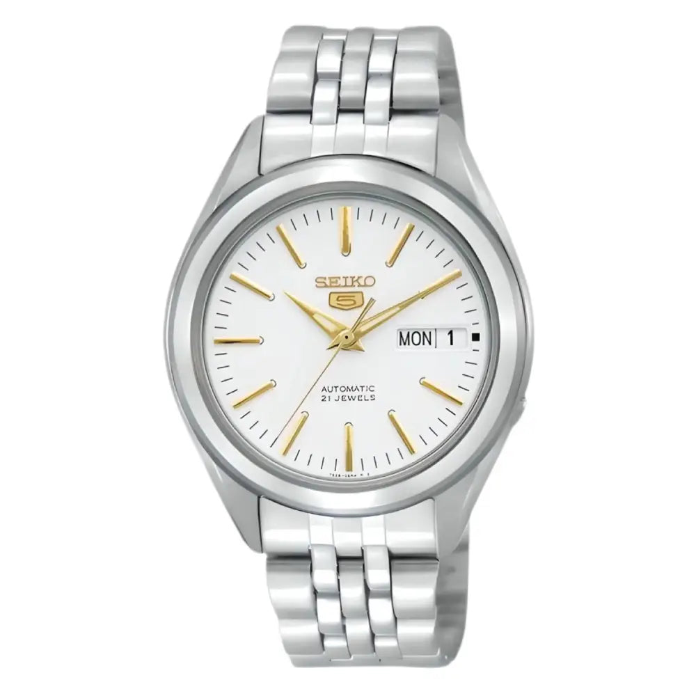 Seiko 5 SNKL17K1 Automatic 21 Jewels White Dial 37mm Stainless Steel Men's Watch