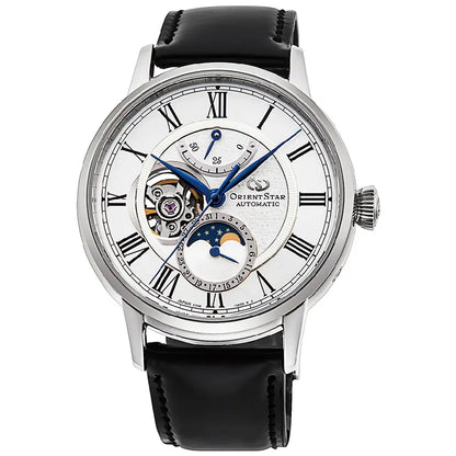 Orient Star Classic Moon Phase Open Heart Automatic RE-AY0106S00B White Dial 41mm Stainless Steel Men's Watch