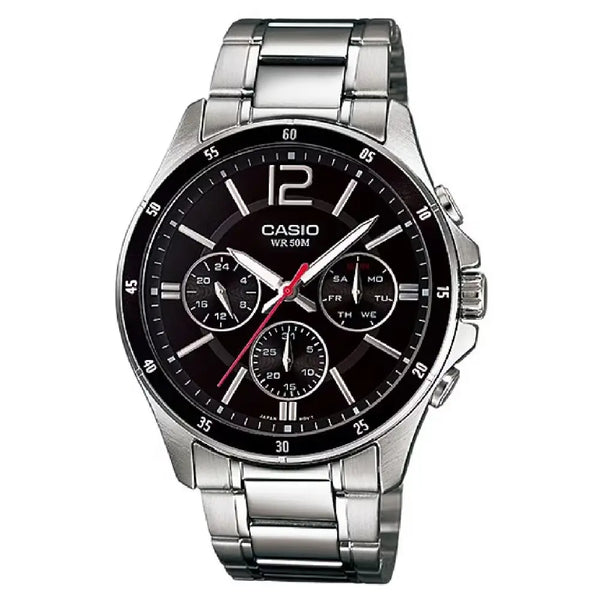 Casio Collection Analog MTP-1374D-1AVDF Black Dial Stainless Steel Men's Watch