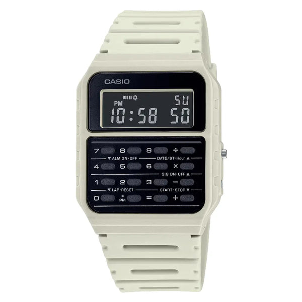 Casio Vintage Calculator Digital CA-53WF-8B Ivory Digital Dial Resin Strap Unisex Watch
